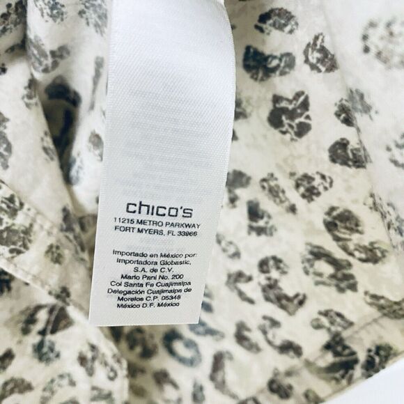 Chicos Absolutely Animal Utility Jacket Cheetah Leopard Cream Full Zip Size 0 XS - Picture 4 of 12